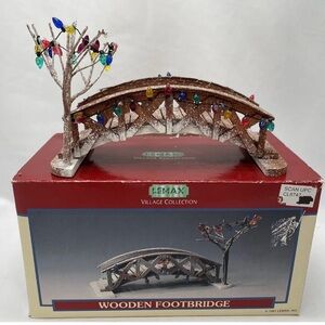 1991 Lemax Village Collection Wooden Footbridge 24035 in original box